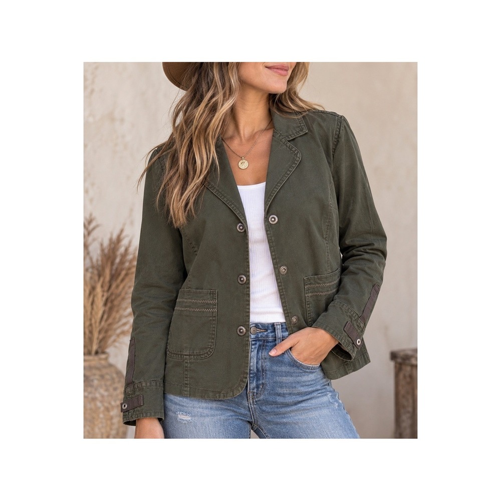 Columbia Sportswear Womens Green Cotton Utility chore Blazer Jacket Size Medium